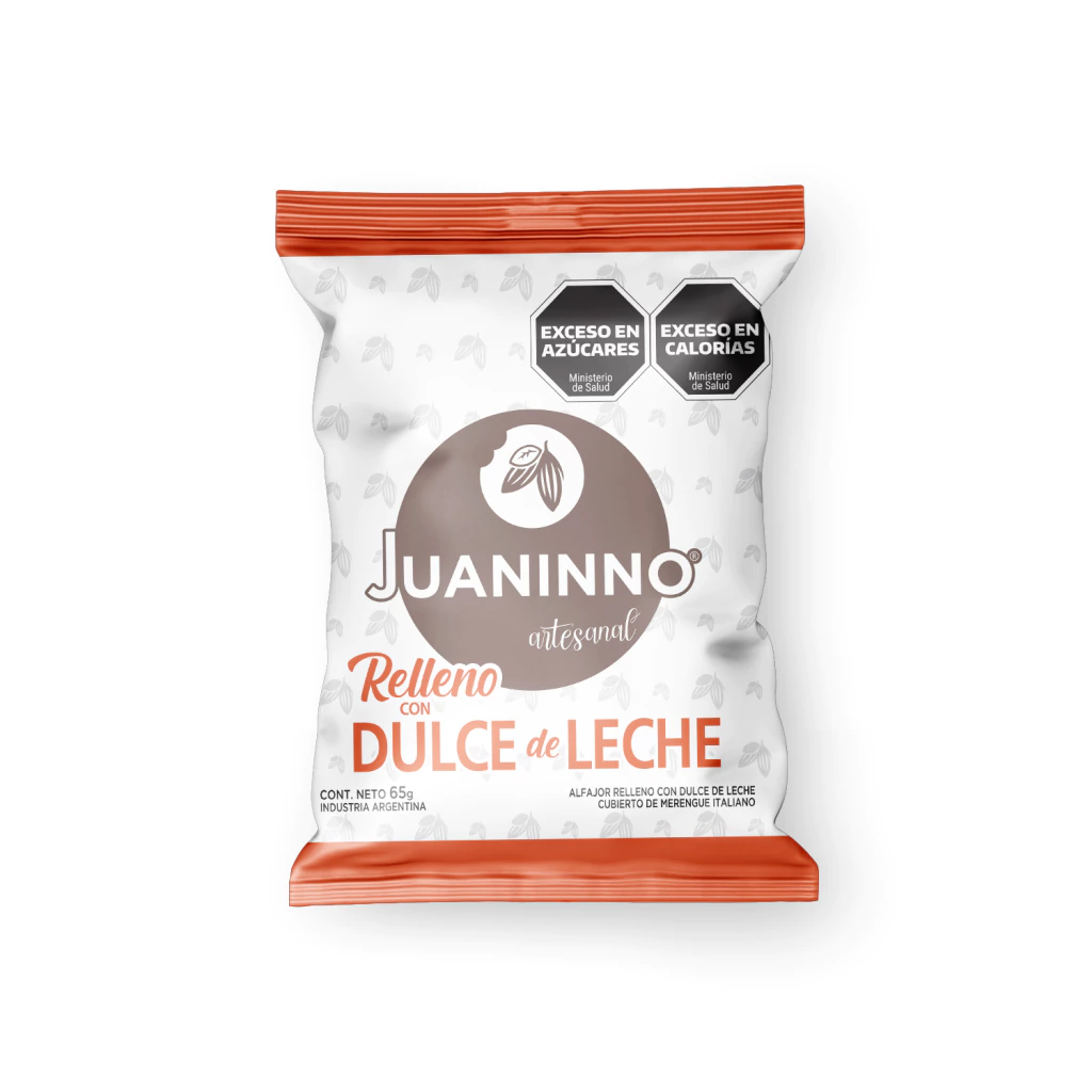 Alfajor Juaninno relleno con dulce de leche