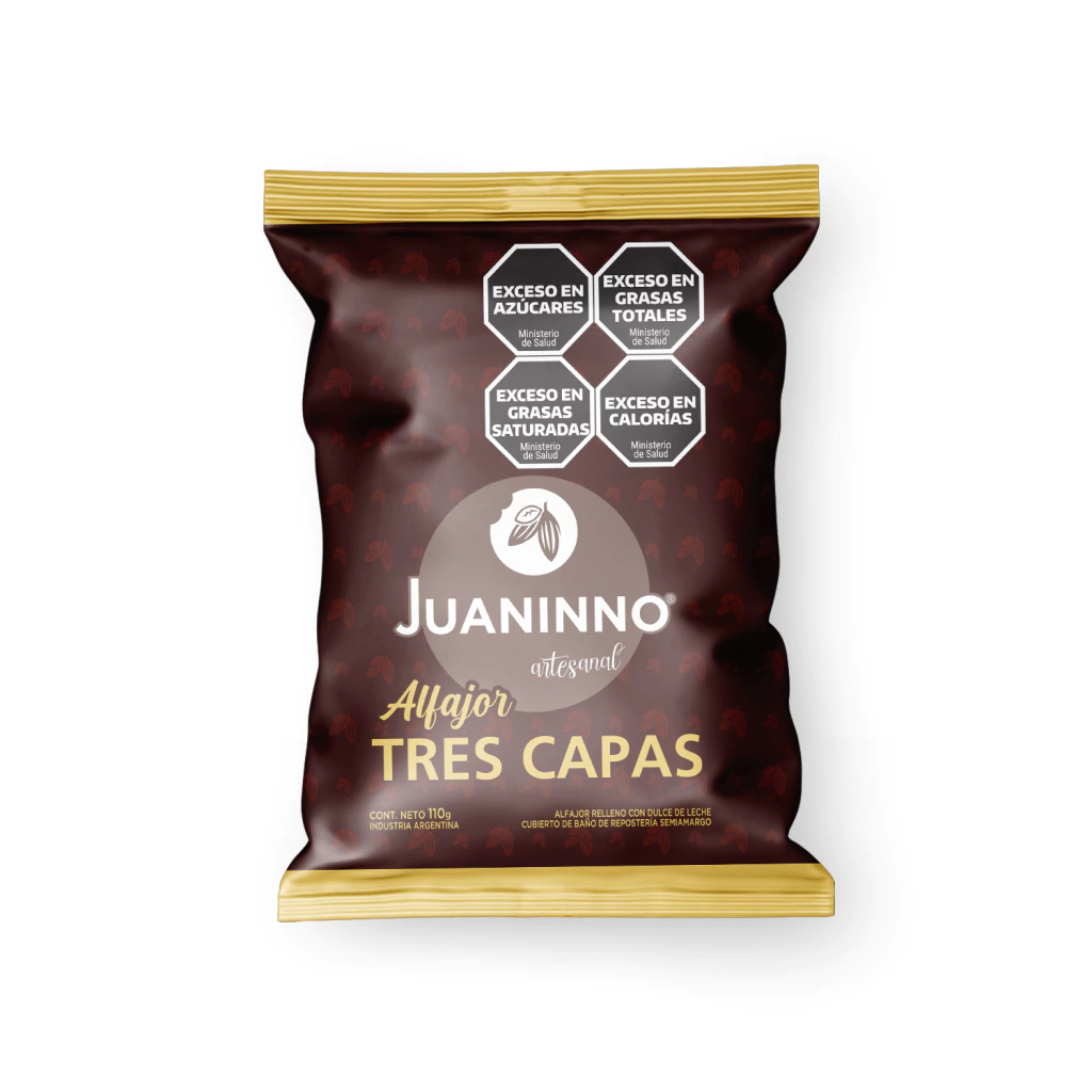Alfajor triple chocolate con dulce de leche